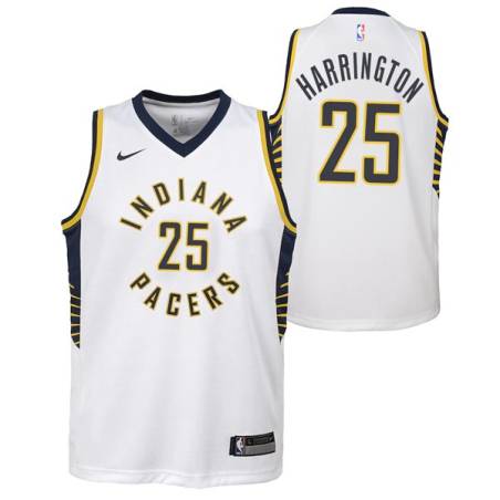 White Al Harrington Pacers #25 Twill Basketball Jersey FREE SHIPPING