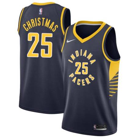 Navy Rakeem Christmas Pacers #25 Twill Basketball Jersey FREE SHIPPING