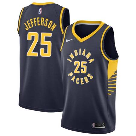 Navy Al Jefferson Pacers #25 Twill Basketball Jersey FREE SHIPPING