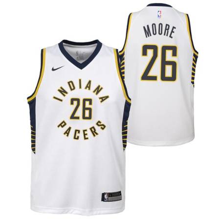 White Ben Moore Pacers #26 Twill Basketball Jersey FREE SHIPPING