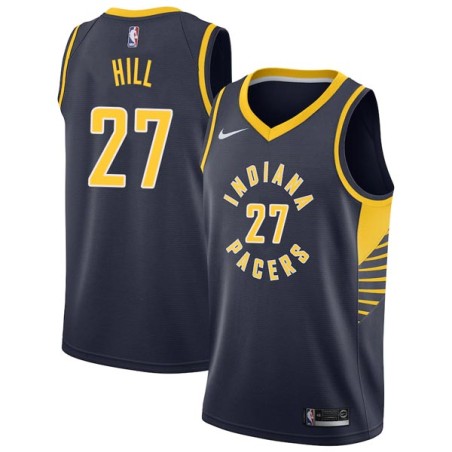 Navy Jordan Hill Pacers #27 Twill Basketball Jersey FREE SHIPPING