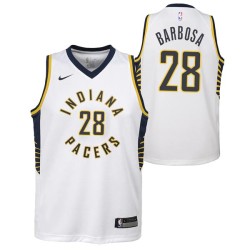 White Leandro Barbosa Pacers #28 Twill Basketball Jersey FREE SHIPPING