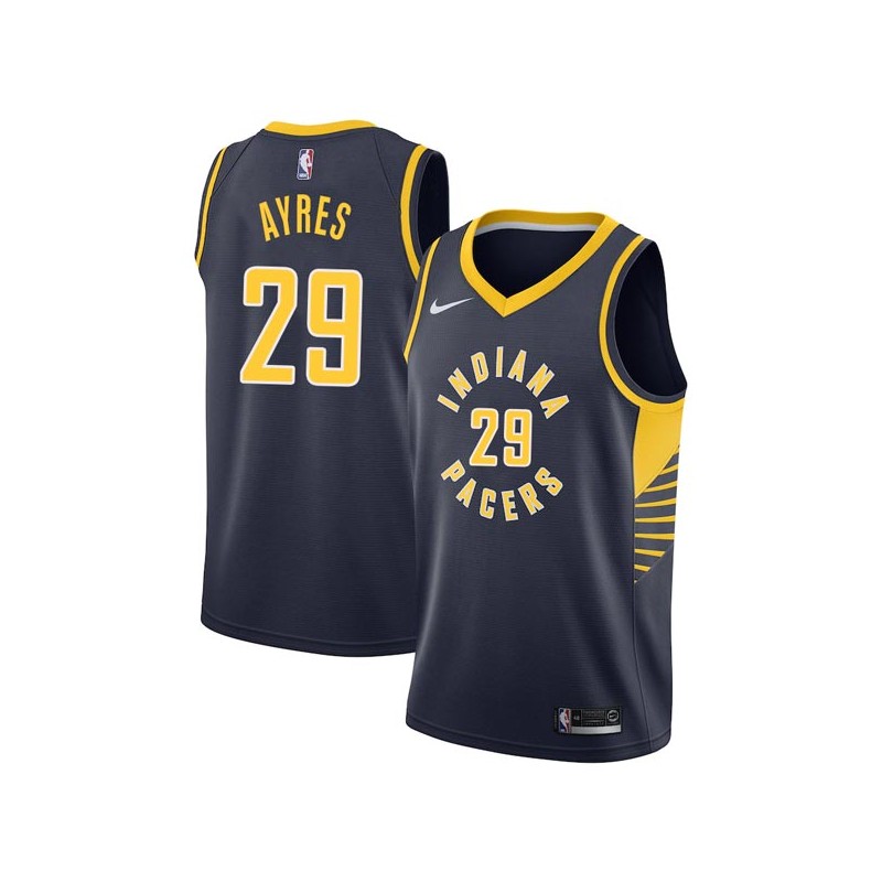 Navy Jeff Ayres Pacers #29 Twill Basketball Jersey FREE SHIPPING