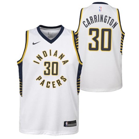 White Bob Carrington Pacers #30 Twill Basketball Jersey FREE SHIPPING