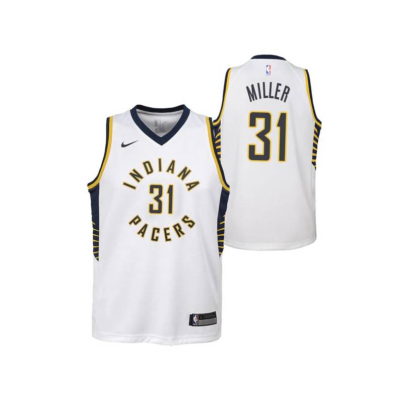 White Reggie Miller Pacers #31 Twill Basketball Jersey FREE SHIPPING