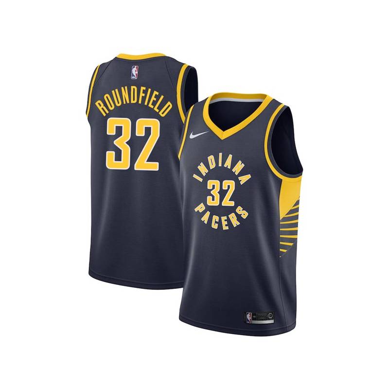 Navy Dan Roundfield Pacers #32 Twill Basketball Jersey FREE SHIPPING