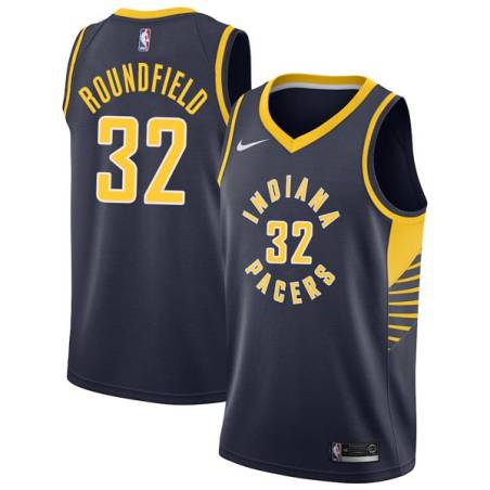 Navy Dan Roundfield Pacers #32 Twill Basketball Jersey FREE SHIPPING