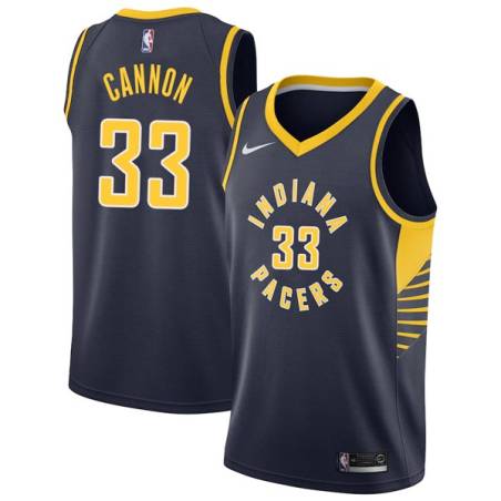 Navy Larry Cannon Pacers #33 Twill Basketball Jersey FREE SHIPPING