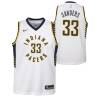 White Mike Sanders Pacers #33 Twill Basketball Jersey FREE SHIPPING