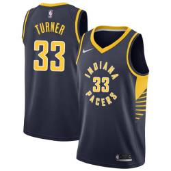 Navy Myles Turner Pacers #33 Twill Basketball Jersey FREE SHIPPING