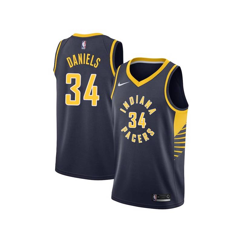 Navy Mel Daniels Pacers #34 Twill Basketball Jersey FREE SHIPPING