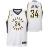 White Charles Jordan Pacers #34 Twill Basketball Jersey FREE SHIPPING