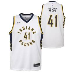 White Mark West Pacers #41 Twill Basketball Jersey FREE SHIPPING