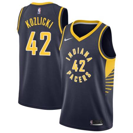 Navy Ronald Kozlicki Pacers #42 Twill Basketball Jersey FREE SHIPPING