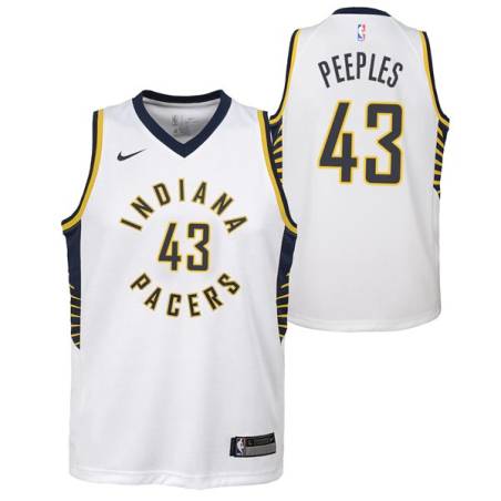 White George Peeples Pacers #43 Twill Basketball Jersey FREE SHIPPING