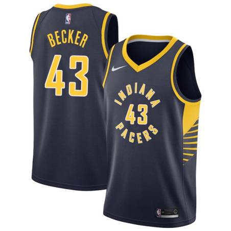 Navy Arthur Becker Pacers #43 Twill Basketball Jersey FREE SHIPPING