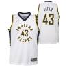 White Earl Tatum Pacers #43 Twill Basketball Jersey FREE SHIPPING