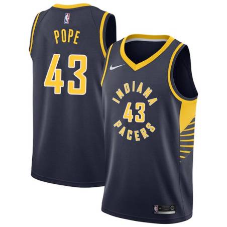 Navy Mark Pope Pacers #43 Twill Basketball Jersey FREE SHIPPING