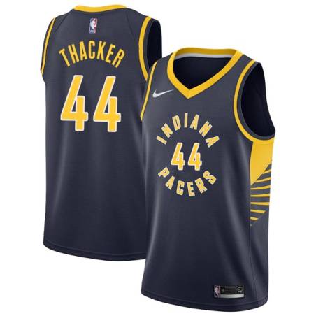 Navy Tom Thacker Pacers #44 Twill Basketball Jersey FREE SHIPPING