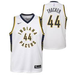 White Tom Thacker Pacers #44 Twill Basketball Jersey FREE SHIPPING