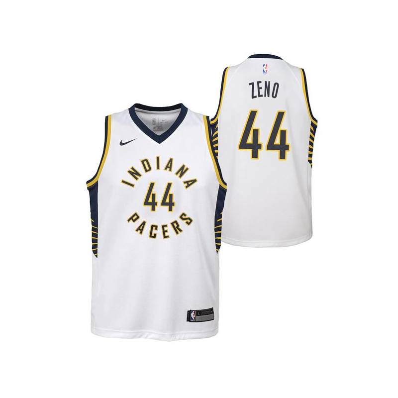 White Tony Zeno Pacers #44 Twill Basketball Jersey FREE SHIPPING