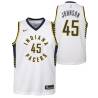 White Clemon Johnson Pacers #45 Twill Basketball Jersey FREE SHIPPING