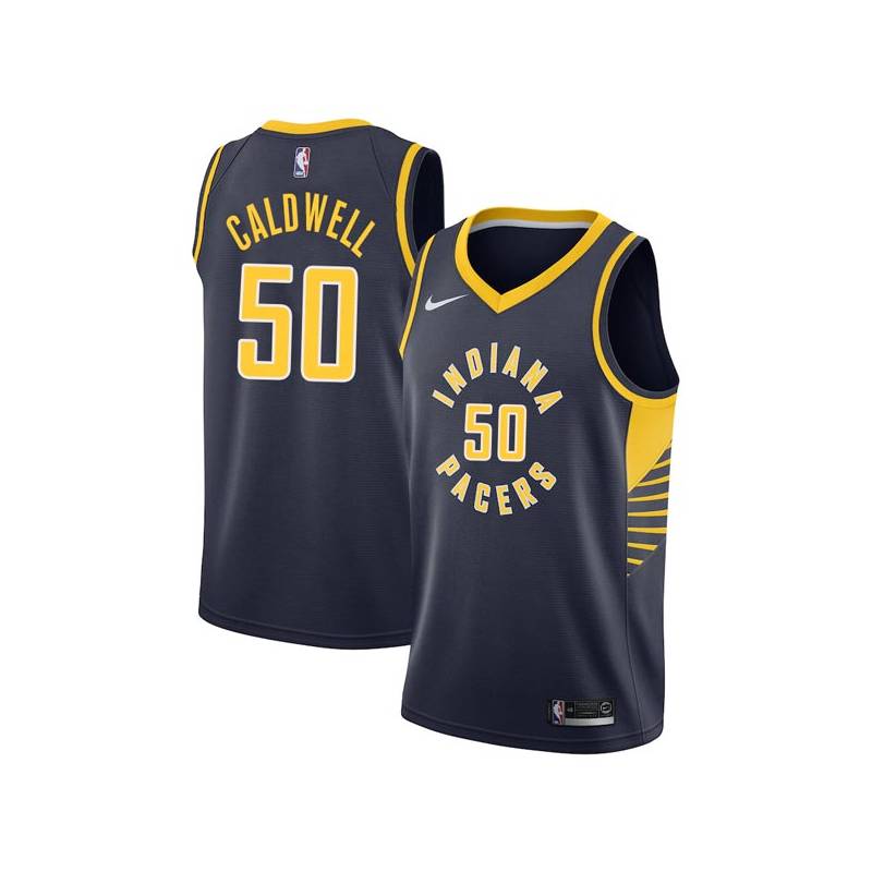 Navy Adrian Caldwell Pacers #50 Twill Basketball Jersey FREE SHIPPING