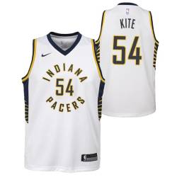 White Greg Kite Pacers #54 Twill Basketball Jersey FREE SHIPPING