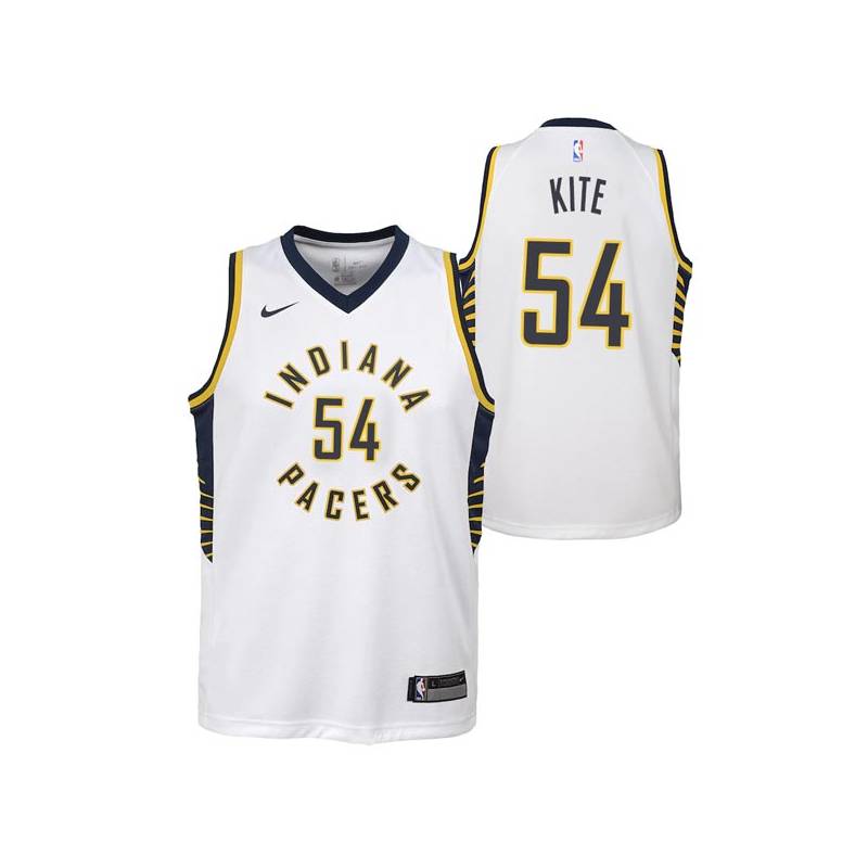 White Greg Kite Pacers #54 Twill Basketball Jersey FREE SHIPPING