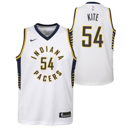 White Greg Kite Pacers #54 Twill Basketball Jersey FREE SHIPPING