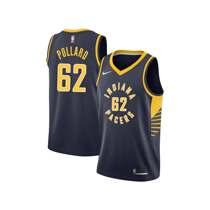 Navy Scot Pollard Pacers #62 Twill Basketball Jersey FREE SHIPPING
