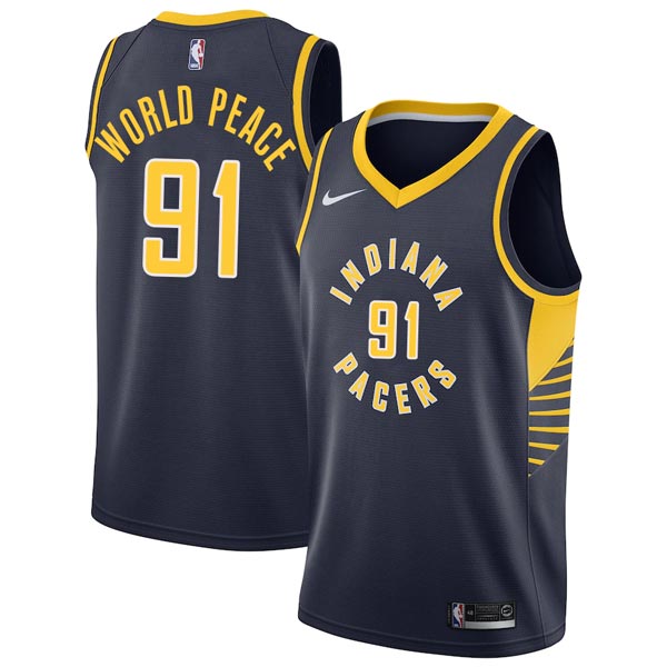 Indiana 91 Metta World Peace Pacers Twill Basketball Jersey Free ...
