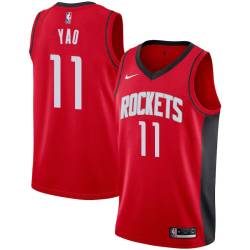 White Yao Ming Twill Basketball Jersey -Rockets #11 Ming Twill Jerseys, FREE SHIPPING