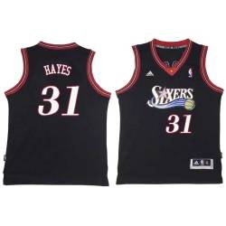 Black Throwback Steve Hayes Twill Basketball Jersey -76ers #31 Hayes Twill Jerseys, FREE SHIPPING