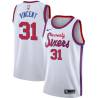 White Classic Jay Vincent Twill Basketball Jersey -76ers #31 Vincent Twill Jerseys, FREE SHIPPING