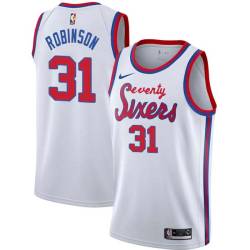 White Classic Glenn Robinson Twill Basketball Jersey -76ers #31 Robinson Twill Jerseys, FREE SHIPPING