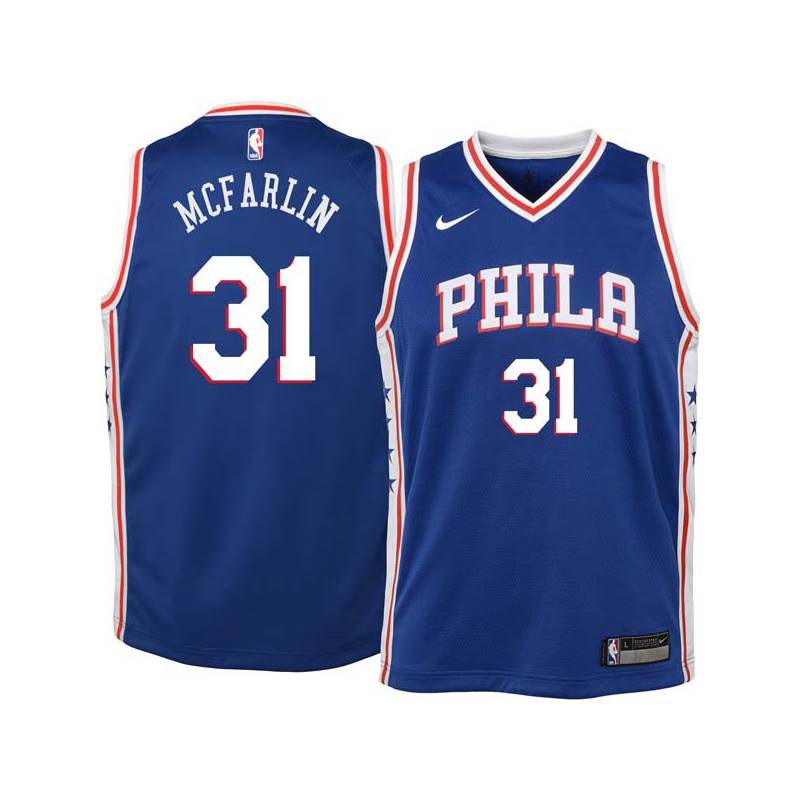 Blue Ivan McFarlin Twill Basketball Jersey -76ers #31 McFarlin Twill Jerseys, FREE SHIPPING