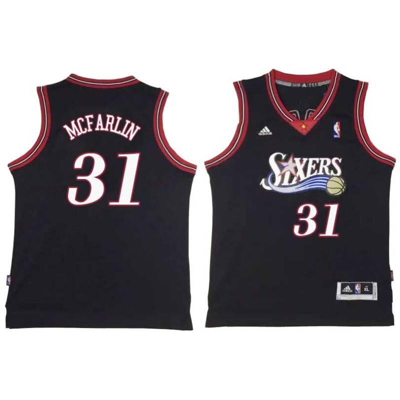 Black Throwback Ivan McFarlin Twill Basketball Jersey -76ers #31 McFarlin Twill Jerseys, FREE SHIPPING