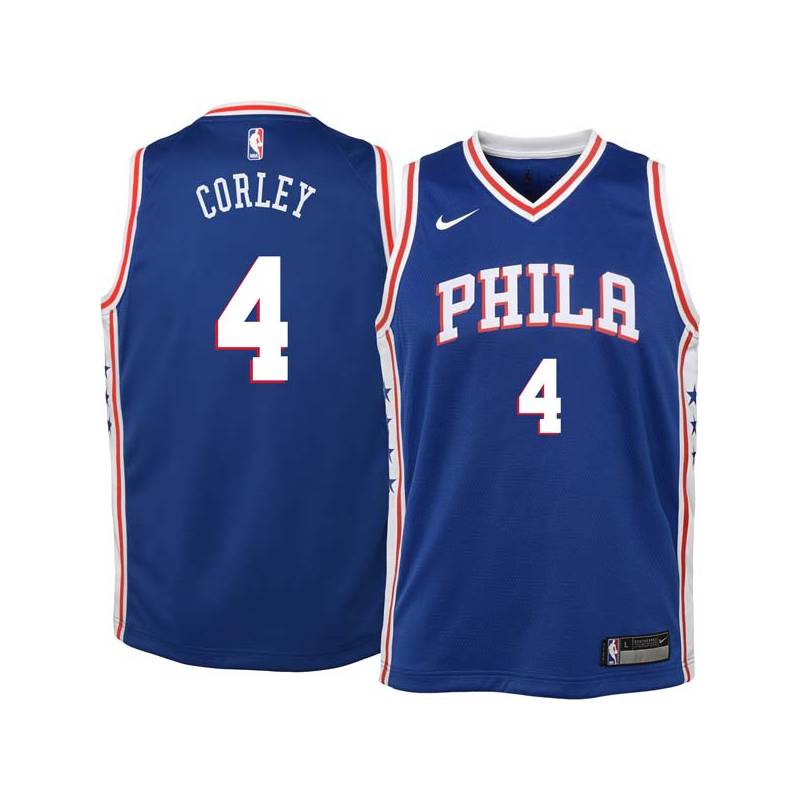 Blue Ray Corley Twill Basketball Jersey -76ers #4 Corley Twill Jerseys, FREE SHIPPING