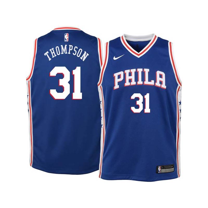 Blue Hollis Thompson Twill Basketball Jersey -76ers #31 Thompson Twill Jerseys, FREE SHIPPING