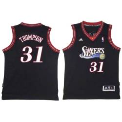 Black Throwback Hollis Thompson Twill Basketball Jersey -76ers #31 Thompson Twill Jerseys, FREE SHIPPING