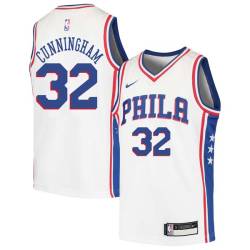 White Billy Cunningham Twill Basketball Jersey -76ers #32 Cunningham Twill Jerseys, FREE SHIPPING