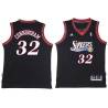 Black Throwback Billy Cunningham Twill Basketball Jersey -76ers #32 Cunningham Twill Jerseys, FREE SHIPPING
