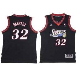 Black Throwback Charles Barkley Twill Basketball Jersey -76ers #32 Barkley Twill Jerseys, FREE SHIPPING