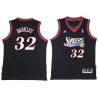 Black Throwback Charles Barkley Twill Basketball Jersey -76ers #32 Barkley Twill Jerseys, FREE SHIPPING