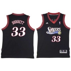 Black Throwback Ken Durrett Twill Basketball Jersey -76ers #33 Durrett Twill Jerseys, FREE SHIPPING