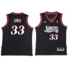 Black Throwback Jumaine Jones Twill Basketball Jersey -76ers #33 Jones Twill Jerseys, FREE SHIPPING