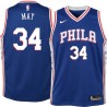 Blue Don May Twill Basketball Jersey -76ers #34 May Twill Jerseys, FREE SHIPPING