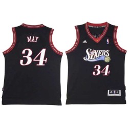 Black Throwback Don May Twill Basketball Jersey -76ers #34 May Twill Jerseys, FREE SHIPPING