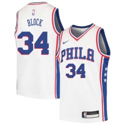 White John Block Twill Basketball Jersey -76ers #34 Block Twill Jerseys, FREE SHIPPING